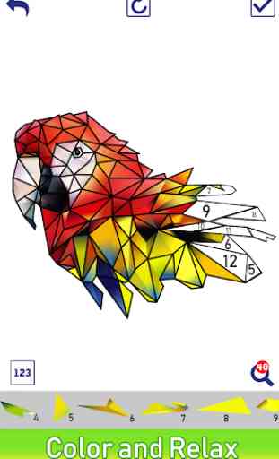Animals Poly Art:Color by Number, Sticker Coloring 2