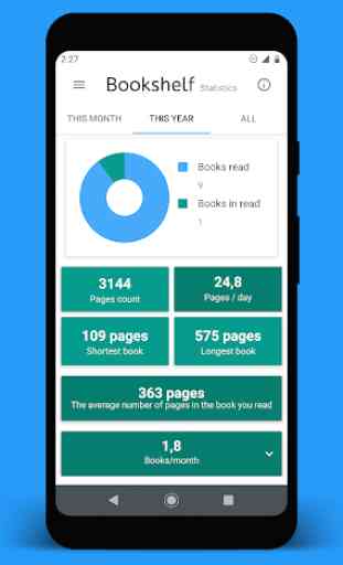 Bookshelf - Save your books and analyze statistics 4