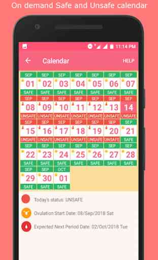 Family Planner - Safe and Unsafe Days Calendar 3