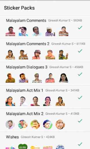 Malayalam Movie Actors Sticker Pack 1