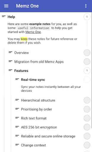 Memz One - Hierarchical Notepad, Rich Text Editor 1