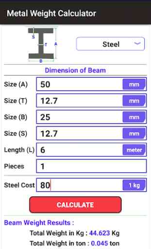 Metal Weight Calculator (Steel and Metal Quantity) 3