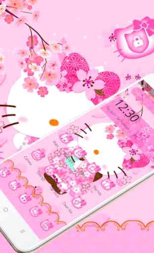 Pink Princess Kitty Launcher Theme 4