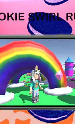 Run Cookie swirl roblox's Rainbow mod obby 4