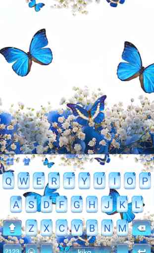 Spring Blue Butterfly Tema de teclado 1