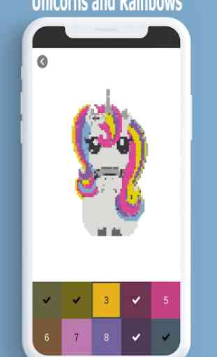 Unicornio-Color por número,juego de colorear pixel 4