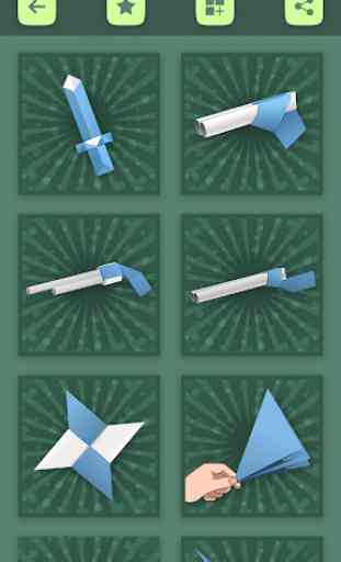 Armas de origami: pistolas de papel y espadas 3