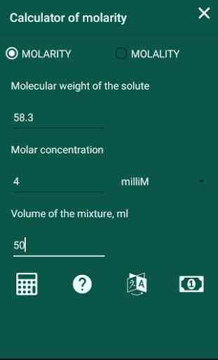 Molarity/molality Calculator 1