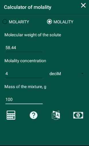 Molarity/molality Calculator 4