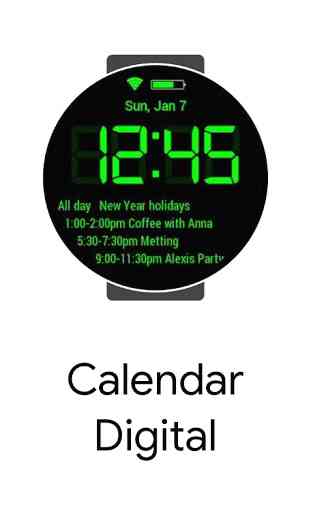 Calendar Digital for Samsung Watch 1