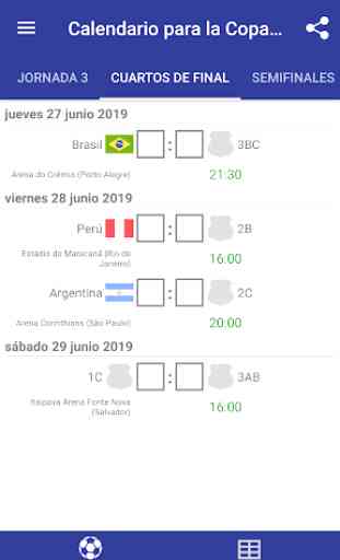 Calendario para la Copa América 2019 3