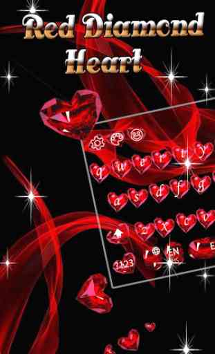 El tema del teclado del corazón del diamante 2