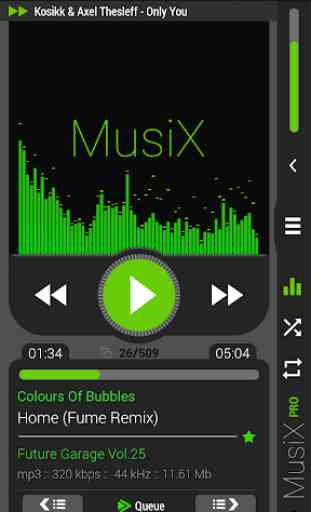 MusiX Material Dark Green Skin for music player 1