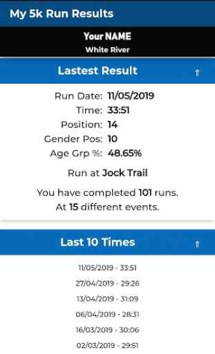 My 5K Run Results 1