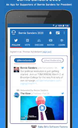 Bernie Sanders 2020: (Best Bernie App Available!) 1