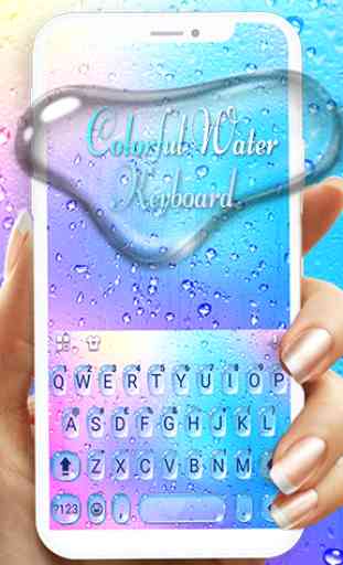 Colorful Raindrops Water Tema de teclado 1
