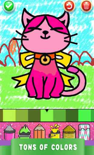 Cute Kitty Coloring Book For Kids With Glitter 4
