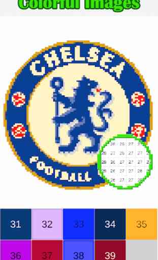 Football Logo Color by Number - Logo Pixel Art 1