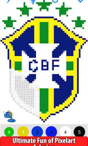 Football Logo Color by Number: Pixel Art No.Color 4