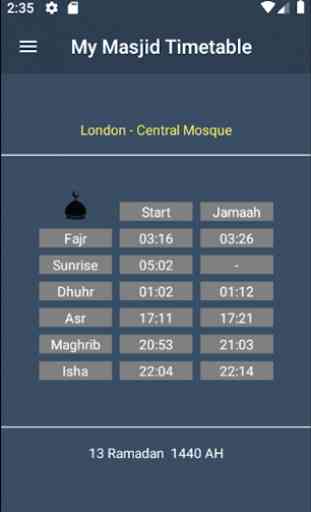 My Masjid Timetable 1