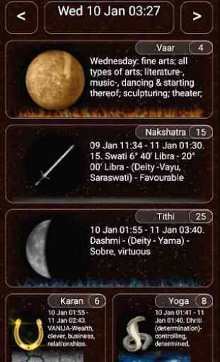 Panchanga vedic lunar calendar 1