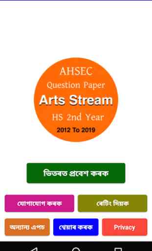 AHSEC/HS Arts Stream Question Paper Download 1