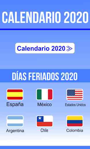 Calendario 2020 en Español 1