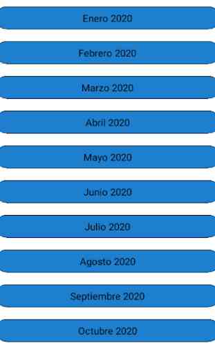 Calendario 2020 en Español 2