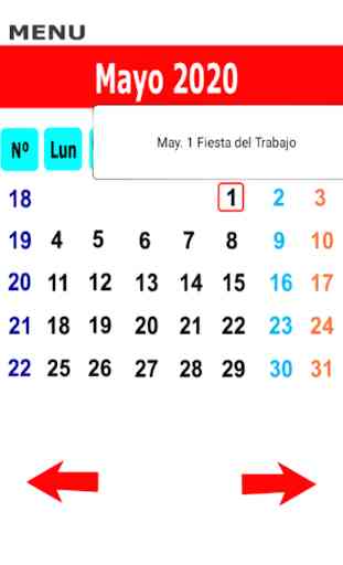 Calendario 2020 en Español 4