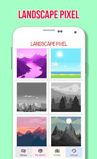 Colorear el paisaje por número - Pixel Art 1