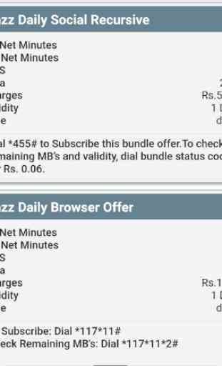 Mobile Packages - 3G 4G SMS Call - Jazz Zong Ufone 3