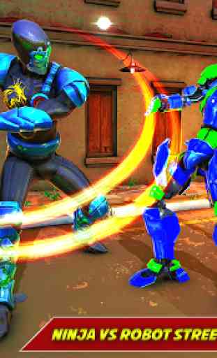 Ninja robot fighting games - robot ring fighting 3