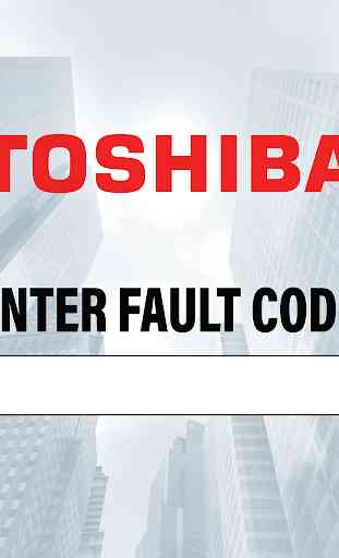 Toshiba Fault Code 1