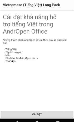 Vietnamese(TiếngViệt)Lang Pack for AndrOpen Office 1