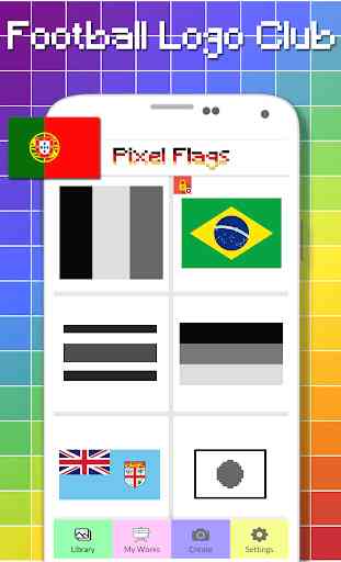 Banderas de color por número - Pixel Art 1