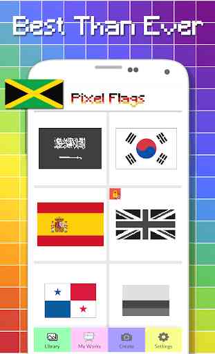 Banderas de color por número - Pixel Art 4