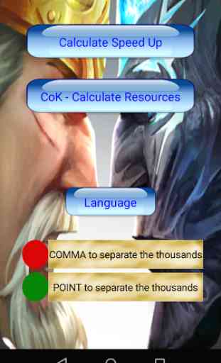 Calculator for Clash of Kings (CoK) 1