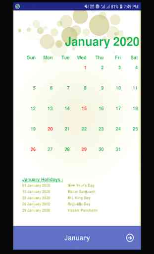 Calendar 2020 & Holidays 3