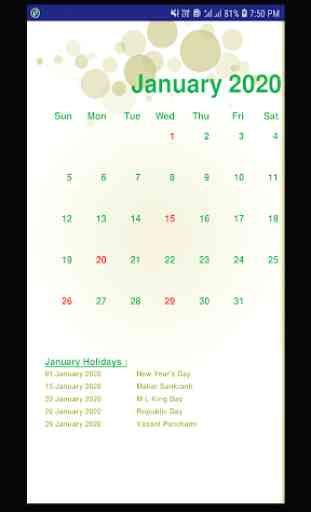 Calendar 2020 & Holidays 4