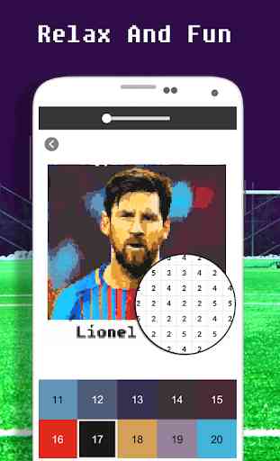 Jugador de fútbol para colorear por número - Pixel 4