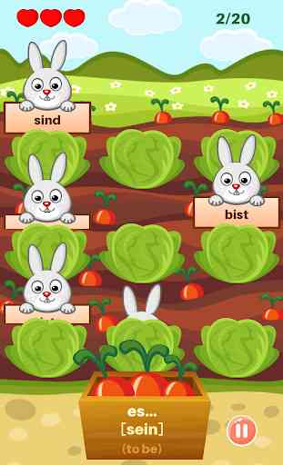 Learn German Verbs Forms: Rabbit Grammar Game 4
