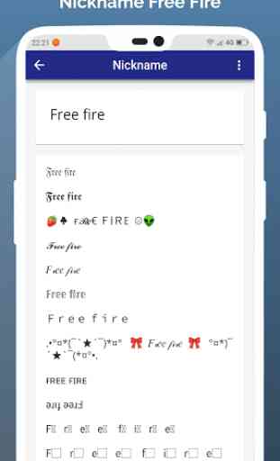 Nickname: Creador de nombres para Free Fire 2