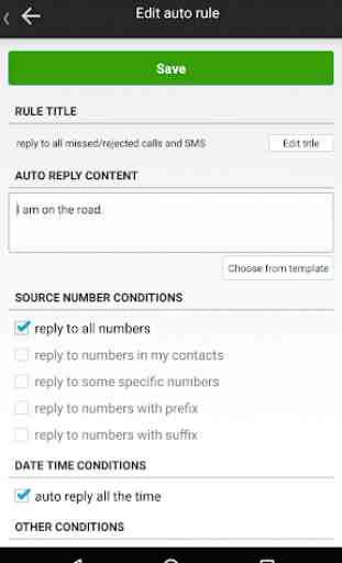 SMS Auto reply -- responder to SMS, MMS and calls 3