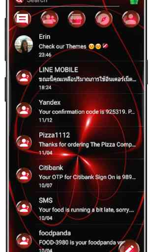 SMS tema esfera roja  2