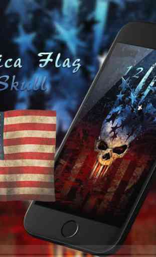 Vintage America Flag Skull Theme 1