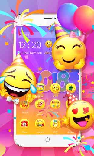 3D Cute Emoji Theme - Lucky 2019 1