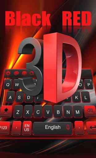 3D teclado rojo negro 2