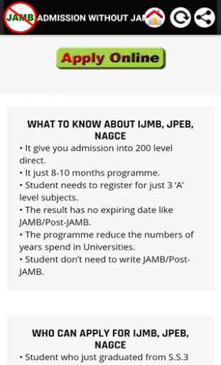 Admission without JAMB 2019 4