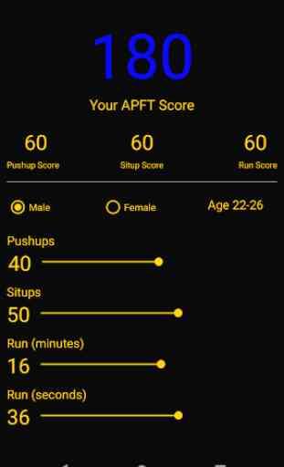 APFT Score Calculator 1