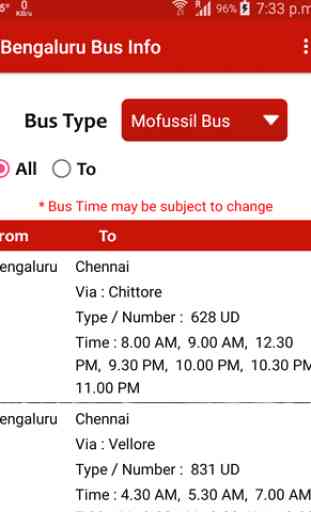 Bangalore Bus Info 1
